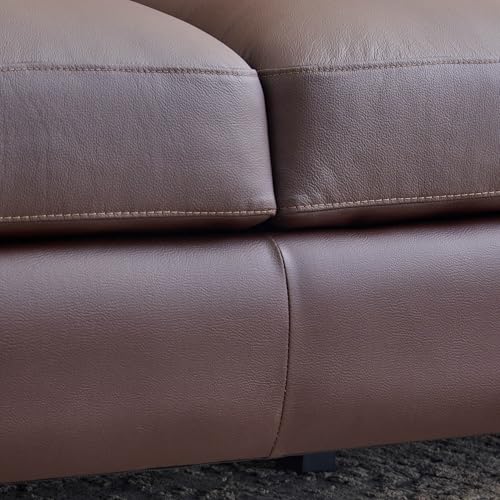 Image of Home Centre | Winchester | Half Leather|Solid Wood | Sofa Sets | Brown | Sofa Set 3+1+1 | 1 Year Warranty