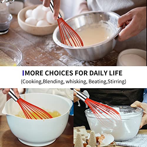 Teevea 4336010708 Silicone Whisk, Heat Resistant Stainless Steel Wire Whisk Set Of 3 thumb #5