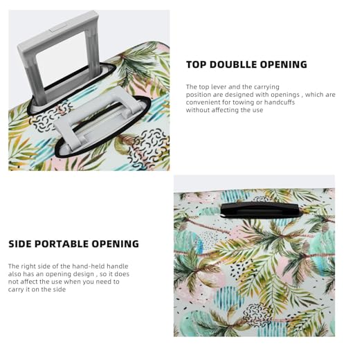 Watercolor Palm Tree Print Luggage Covers For Suitcase,Elastic Washable & Stretchable Suitcase Covers For Luggage, Anti-Scratch - Fits 18-32 Inch Luggage-No Luggage Included3