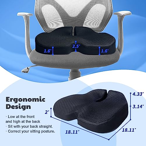 Toyali CST-ZD Upgrades Memory Foam Car Seat Cushion For Driving- X Large Honeycomb Gel Enhanced Breathability & Support Orthopedic Coccyx,Tailbone,Sciatica & Back Pain Relief-Office Chairs,Wheelchair thumb #3