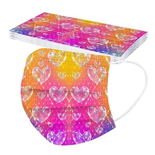 AmorLor 10 Stück Weihnachts𝙢𝙖𝙨𝙠𝙚 𝙈𝙪𝙣𝙙𝙨𝙘𝙝𝙪𝙩𝙯 Erwachsene Einweg 3-lagig mit Weihnachtsmotiv Halstuch Weihnachten Print 𝙢𝙖𝙨𝙠𝙚 Damen Herren Bunt Mund-Tuch Bandana Schals Cover