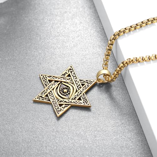 Star of David Necklace 925 Sterling Silver Eye of Horus Necklace Jewish Jewelry Star of David Gifts for Men Women3