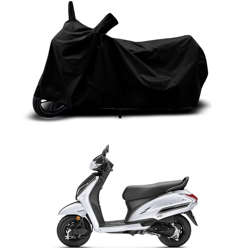 Image of 100% Scratchproof /UV-Rays /Heat Protection /Birds Dropping /Water Resistant /Dust Proof /Waterproof /Full Bike Scooty Two Wheeler Body Cover Compatible for Honda Activa 5G All Varients[Black]