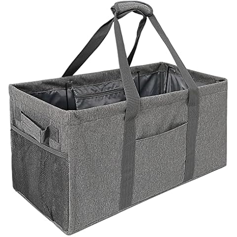 Vomgomfom 50L Einkaufskorb Faltbar Groß für Damen Männer, Tragetasche Damen mit Klappbarem Stahldrahtgestell, Einkaufstasche Wäschekorb Faltbar für Einkauf, Urlaub Cover