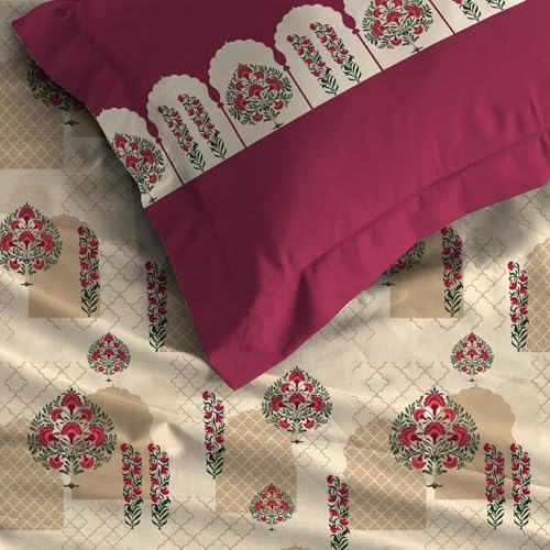 Image of MYTRIDENT Celebration Bedsheet Gifting Collection Double Size - Ruhani Magenta