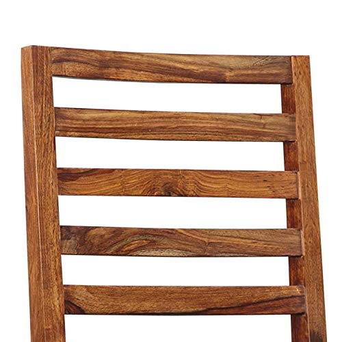 Image of Custom Decor Bilander Dining Chair- Honey Teak Brown with Beige Cushion