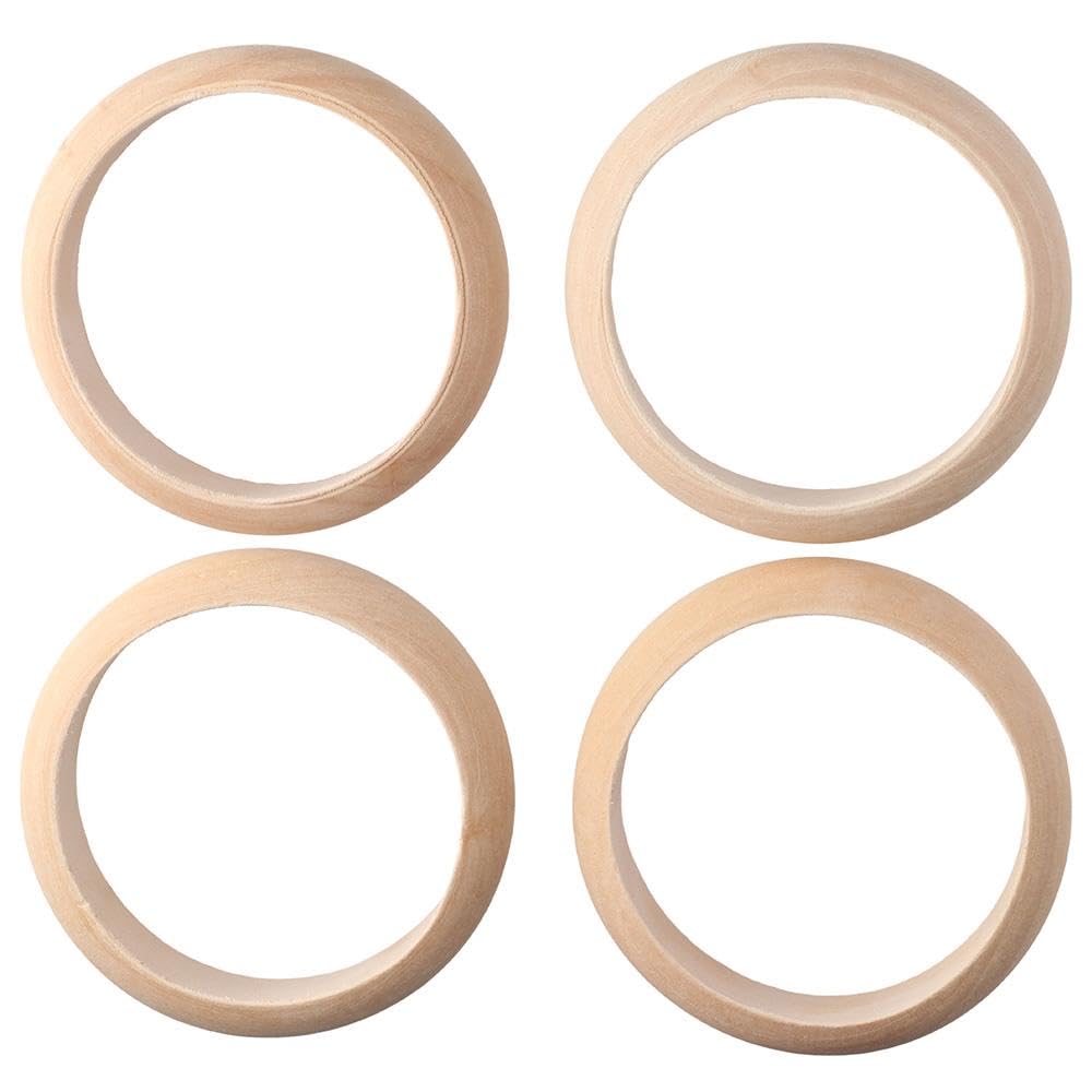 YYlingx 4Pcs Unfinished Wood Blank Bangle Bracelets - Image 2