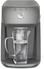 Purificador de Água Quente 800ml Gelada 2,4L Fria e Natural Motor Compressor controle de temperatura reservatorio de 3,3L total Alerta troca de Filtro refil 6 meses ou 3000l Cinza PH41X 220V