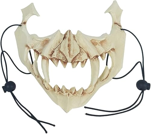 Máscara japonesa de Halloween,Tiger Yaksha Dragon God Tengu máscara,Máscara de media cara de PU