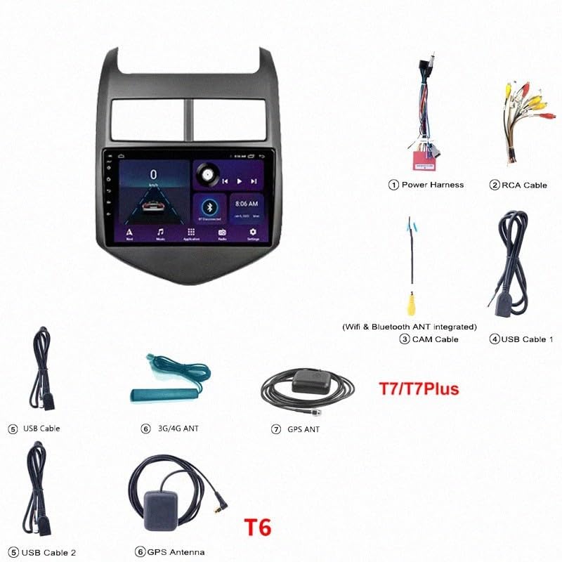 Pantalla GPS Chevrolet Aveo Sonic con Android Auto y Cámara Trasera 7