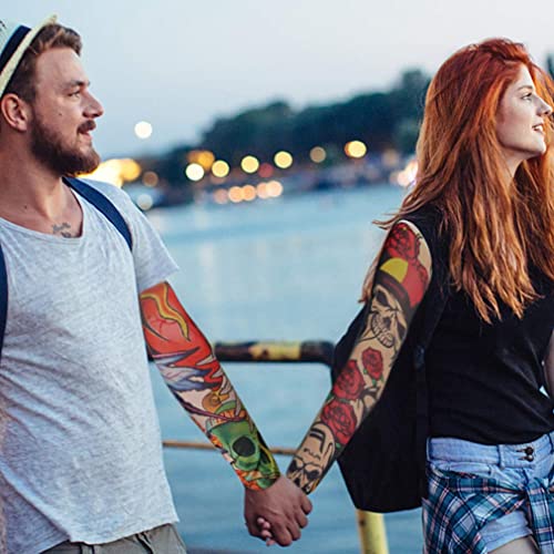 Image of YARIEW 6Pcs Arm Sleeves Fake Tattoos Sleeves to Cover Arms Sun Protection Sleeve Covers for Men and Women (Set 6)
