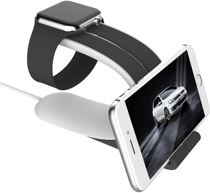 Apple Watch Stand : LOCA Mobius 2-in-1 Desktop Charging Dock Station Universal Cradle Holder for Apple iWatch 38mm, 42mm Watch Sport Edition (Grey)