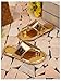 GORGLITTER Girl's Metallic Toe Ring Sandals Dressy Slip on Leather Flat Sandals Cute Fashion Wedding Shoes Gold 1 Big Kid