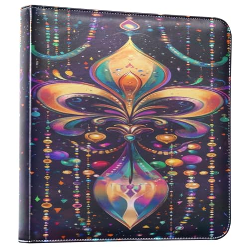 Álbum de fotos autodhesivo DIY Scrapbook Mardi Gras Fleur De Lis Carnival 3 anillas 40 páginas 8x10 para recuerdos miniatura 1