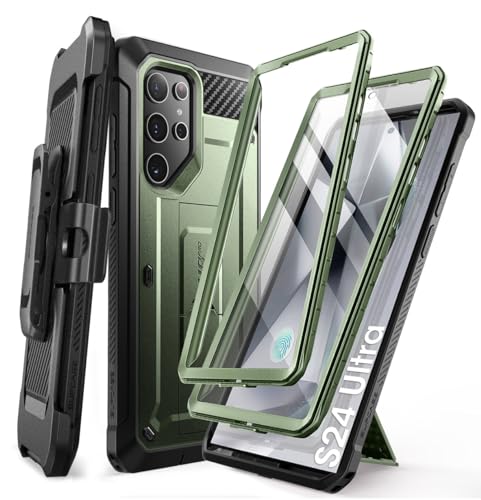 SUPCASE for Samsung Galaxy S24 Ultra Case with Stand [Unicorn Beetle Pro] [2 Front Frames] [Built-in Screen Protector & Belt-Clip] Military-Grade Protection Phone Case for Galaxy S24 Ultra Guldan
