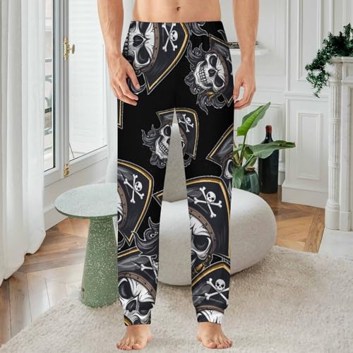 Pirate Skull Pajama Pants Men Pj Bottoms Sleepwear Lounge Pant2