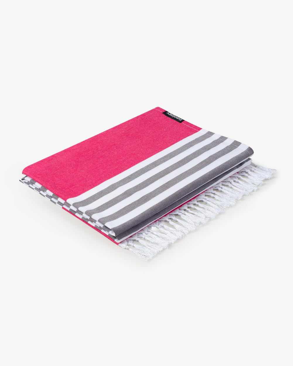 Liveology Tula Stripe - Fuschia Woven Turkish All-Purpose Ultra-Light 180 GSM Towel | Bath, Beach, Pool, Travel & Sport | Blend of Bamboo Viscose & Cotton | Breathable & Highly Absorbent 3
