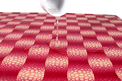 Image of The Furnishing Tree Waterproof Square Shaped Center Table Cover Size 40x40 inches with White Border Lace