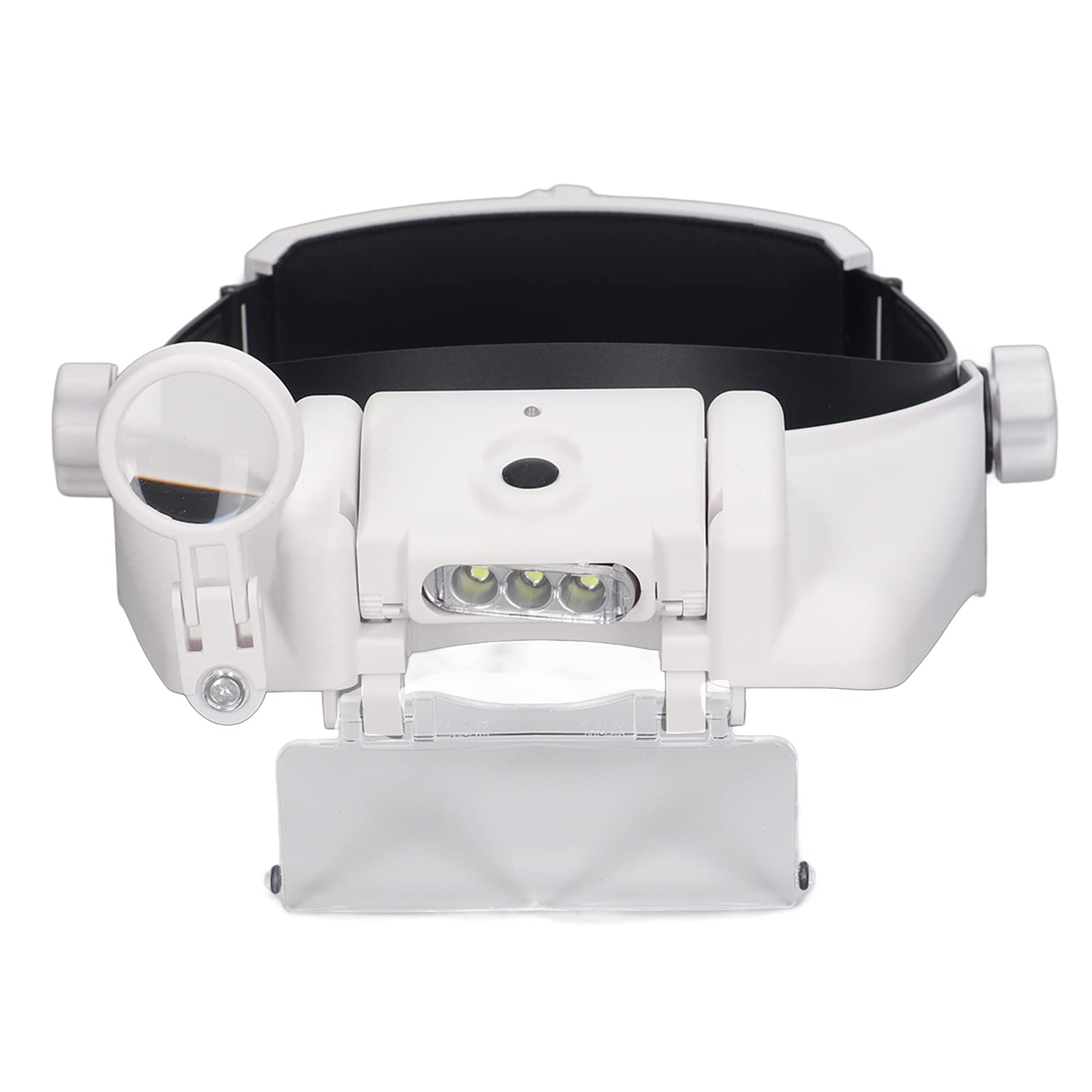 Loupe Frontale à LED avec 3 Lumières LED Loupe à Bandeau Mains Libres Rechargeable 2.0X 、 2.5X 、 3.0X 、 3.5X