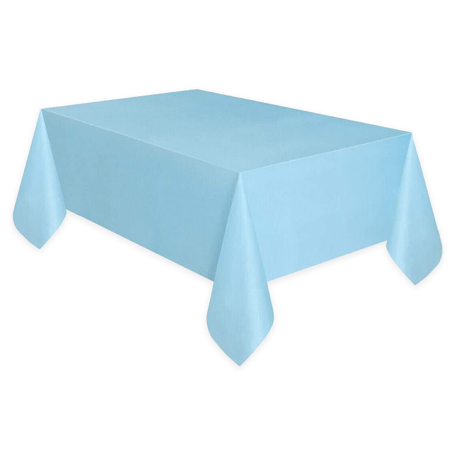 AIBC Just Believe... Rectangle Disposable Plastic Table Covers Party Table Cloth Wipe Clean Plastic Tablecloth,9ft x 4.5ft (2 Pack) Sky Blue