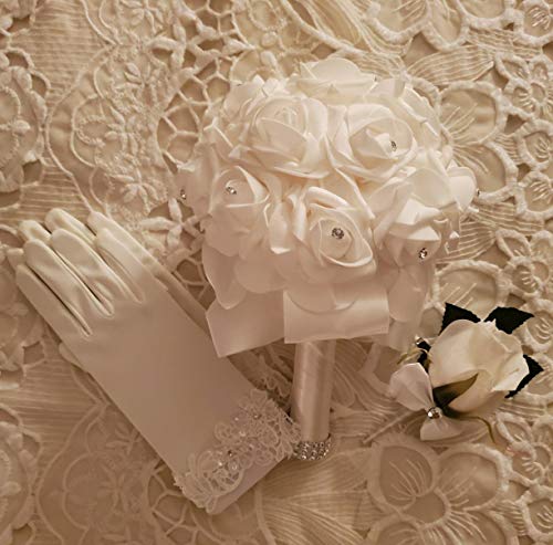 Babeyond GLOVESHORT-WHITELACEEDGE Lace Gloves For Women thumb #6