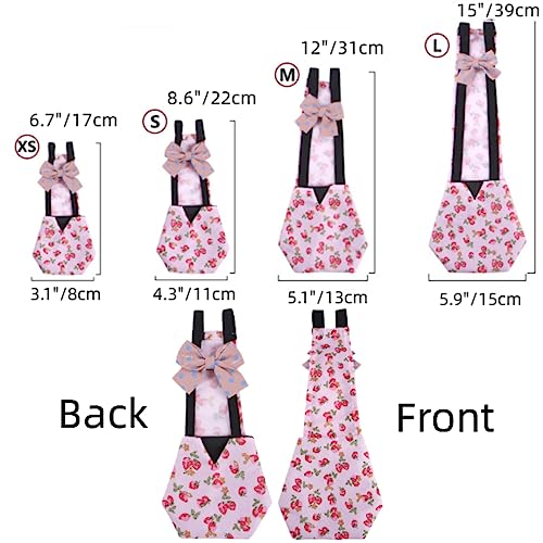 MANON ROSA Chicken Diapers Bantam Hens - Reusable 6-Piece Set with Bow Ties Poultry Nappies Washable Waterproof for Geese Pet Ducks Silkie(6D20P L)