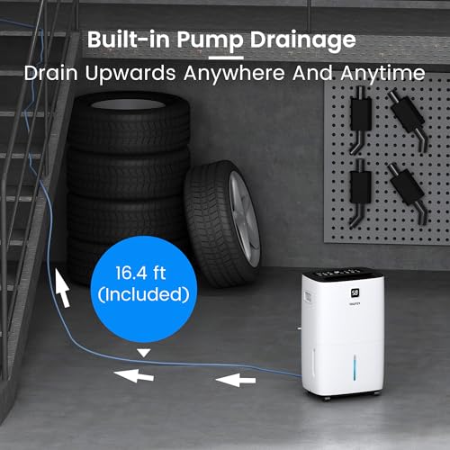 Image of Yaufey 150 Pint Dehumidifier with Upward Drainage for Basement 8500 Sq. Ft.