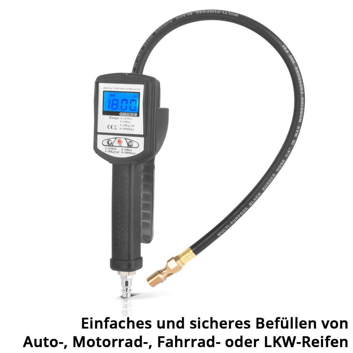 Airpress Bandenvulmeter met manometer 12 Bar - De Boer