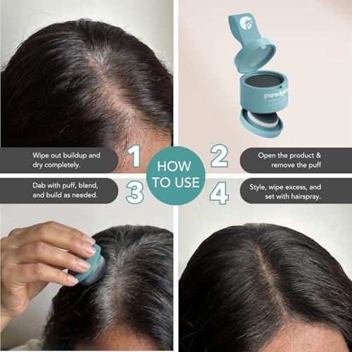 Image of Paradyes Cover Up Powder Natural Black Instant Root Tint | Covers Grey Roots & Bald Spots Instantly for Women & Men | Long-Lasting | Matte Finish | Easy Application | 4gm