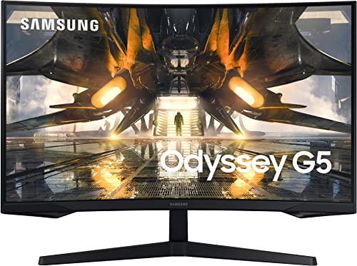 Image of Samsung 32-inch(80cm) Odyssey G5 Gaming, QHD 2K, 165Hz, 1ms, 1000R Curved Monitor, AMD FreeSync Premium, HDR10 (LS32AG550EWXXL, Black)