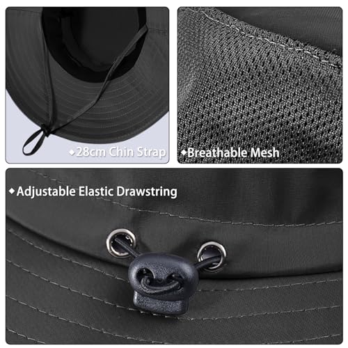 Image of Cooling Sun Hat for Men Women,Wide Brim Bucket Hat Foldable Boonie Hat for Fishing Hiking Garden Safari Beach