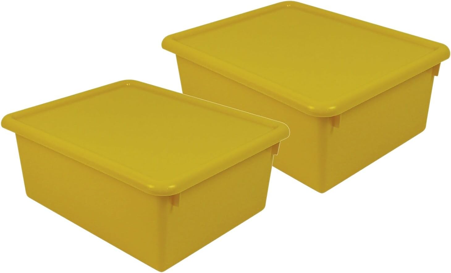 Romanoff ROM16003-2 Plastic Stowaway 5-Inch Letter Box with Lid, Yellow, Pack of 2