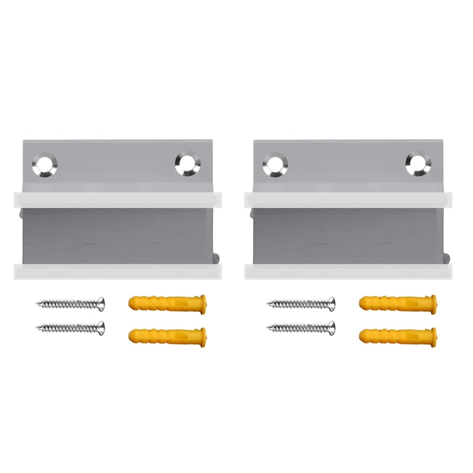 2 Pack Glass Door Holding Clips with Screws, Sliding Door Keeper Floor Bottom Guide Replacement for 10-12mm Door