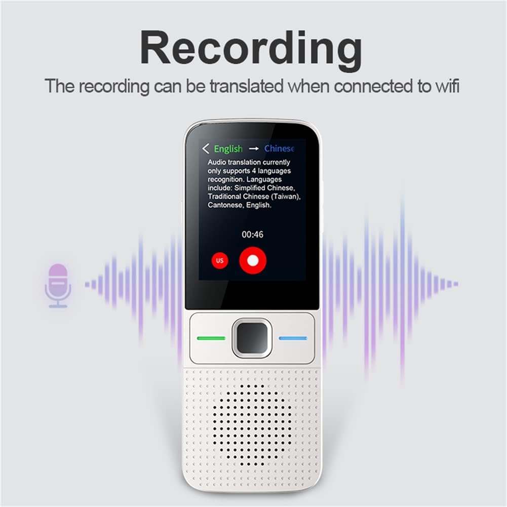 Garvee Traductor De Voz Inteligente 137 Idiomas – Traducción Instantánea Bidireccional, Voz y Foto – WiFi y Modo Sin Conexión – Dispositivo Portátil para Viajes, Aprendizaje, Oficina – Negro