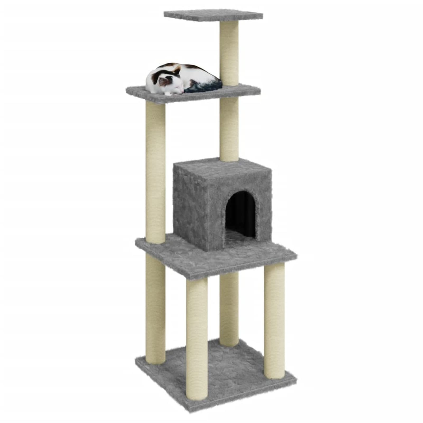 Rascador para Gatos con Postes de sisal, XIAOGUANG Arbol para Gatos, Gatos Accesorios, Arranhador para Gatos, Arbol Rascador Gatos, Gris Claro 105 cm