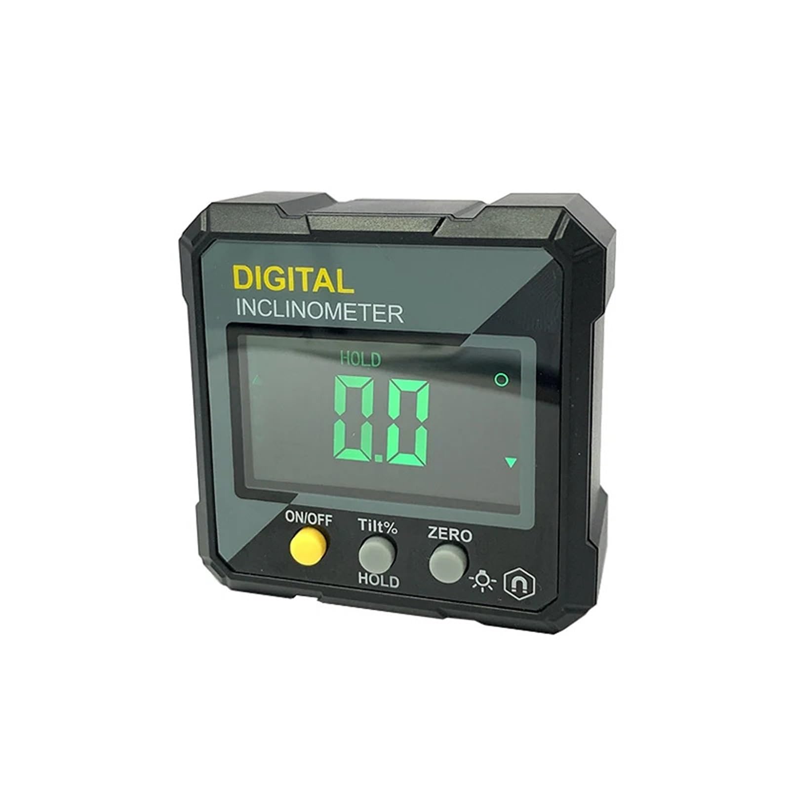1 szt. 4 x 90 Inklinometr magnetyczny kątomierz precyzyjny poziomujący pudełko do obróbki drewna cyfrowy elektroniczny poziom kątowy (żółty)