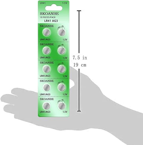 SKOANBE 20PCS LR41 384 192 AG3 SR41 1.5V botón de la célula de la moneda de la batería