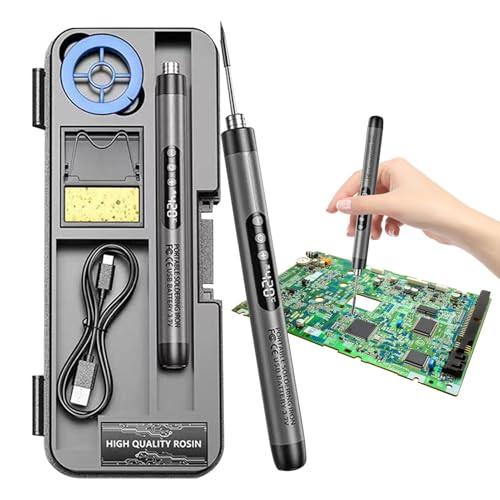 Zynphancer はんだごてペン 800mAh ? 温度調節対応Type-C充電、LED照明内蔵で電子修理作業に便利 (グレー)