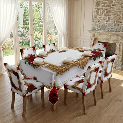Housse extensible protège chaise et nappe lavable pour masquer les imperfections - 4