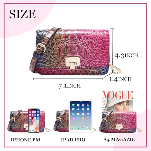 Image of Makcr Joacbv Small Crocodile Crossbody Cell Phone Purse for women Vegan Leather Clutch Wallet with Leather Shoulder Strap | Small
