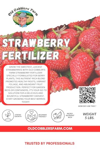 Premium Strawberry Fertilizer - Eco-Friendly - Enhances Soil Health & Berry Yield - Slow-Release Nutrients for Robust Growth - Ideal for Home Gardens & Commercial Farms - 5lb by Old Cobblers Farm