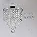 Riomasee Mini Chandelier Flush Mount Crystal Ceiling Light 3 Lights Modern Crystal Light Fixtures for Bedroom,Hallway,Closet,Girls Room Chrome