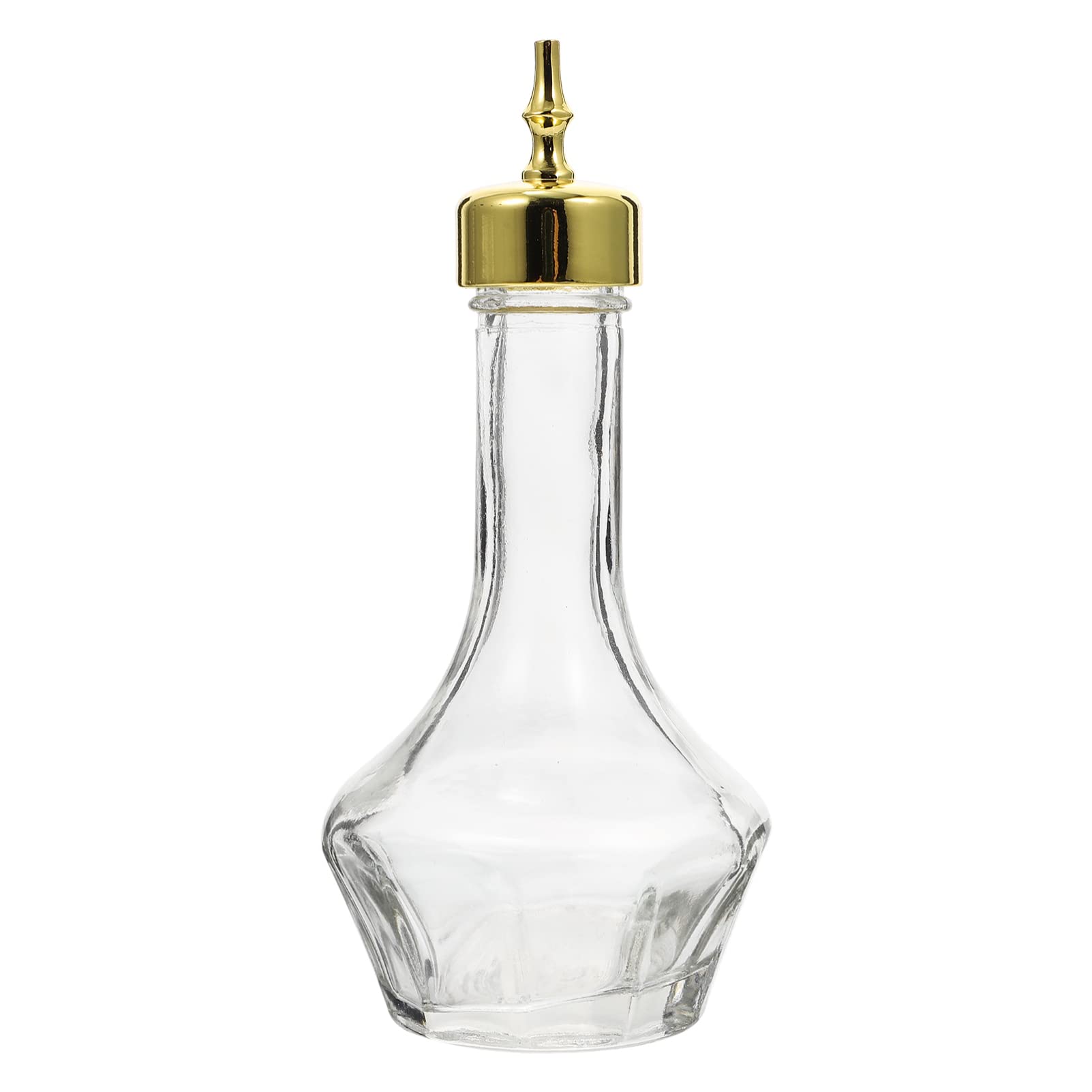 Bitters Bottle Glass Cocktail Bitters Cocktail Shaker with Gold Top Stainless Steel, 1.69oz Shaker for Drinking Alone, Bar Barware Tool Sets(50ML)