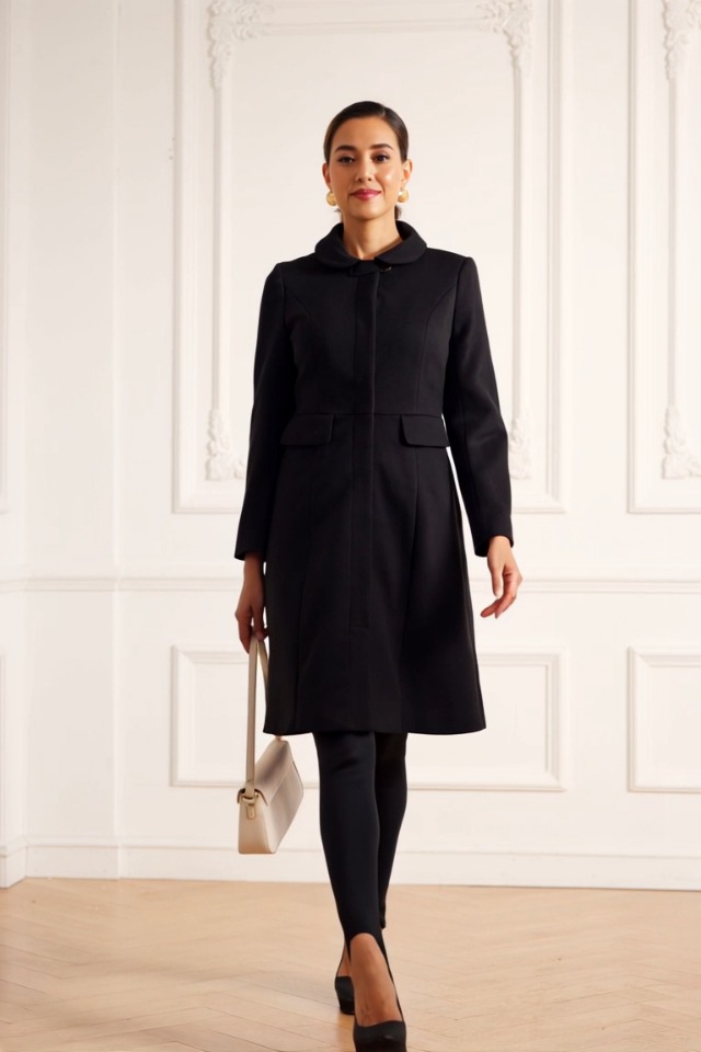 Allegra K Cappotti invernali raglan doppiopetto con revers