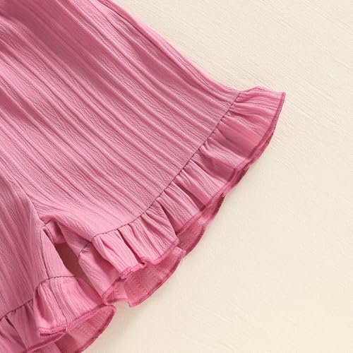 Image of Little Toddler Kids Girl Clothes Set 1-8 Years Summer Outfits Solid Color Tank Tops & Shorts