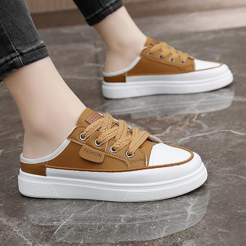 Backless Sneakers for Women Slip On Sneakers Flat Mule Shoes Clog Sneakers 5