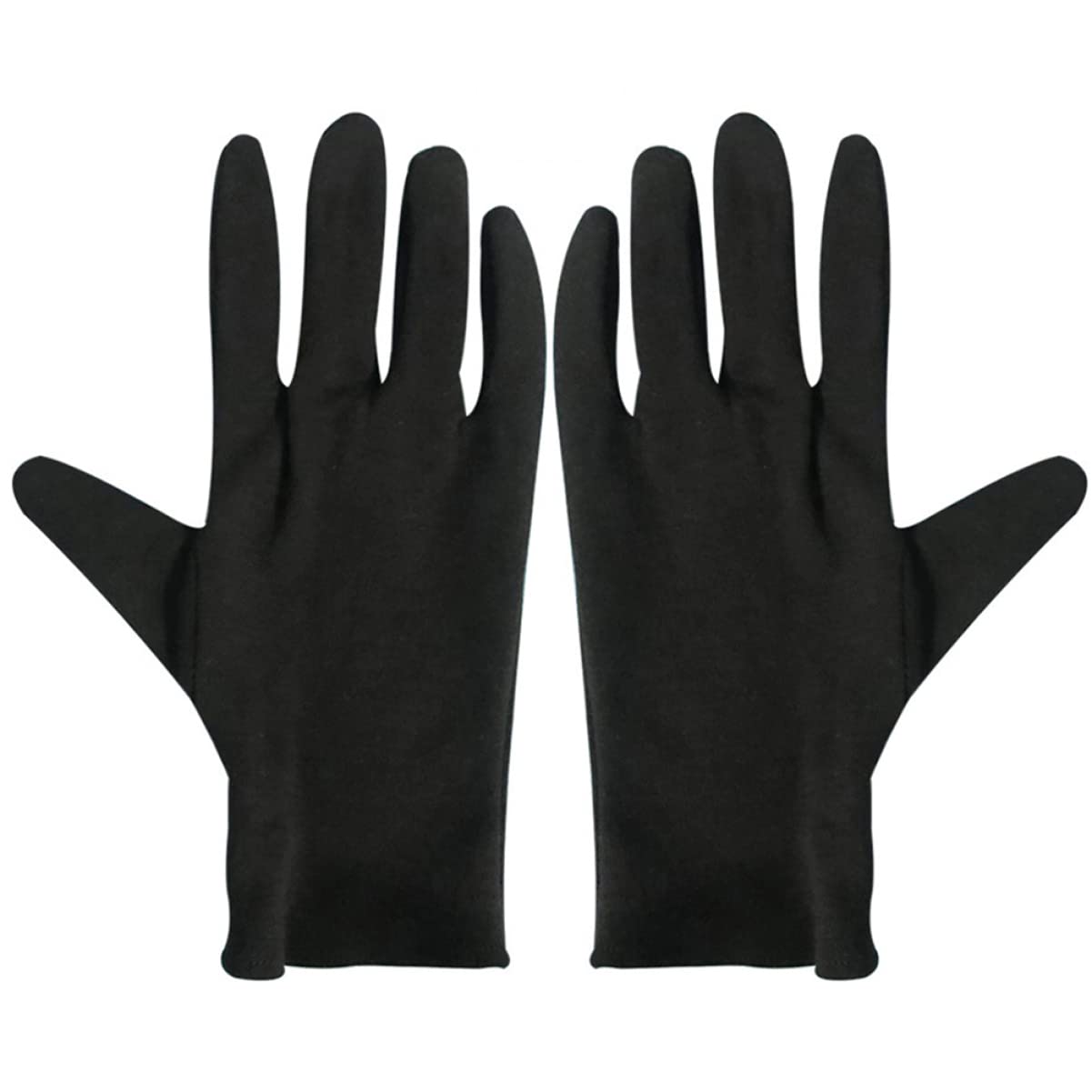 ERINGOGO Guantes de Algodón Hidratantes Negros, Paquete de 12 Pares