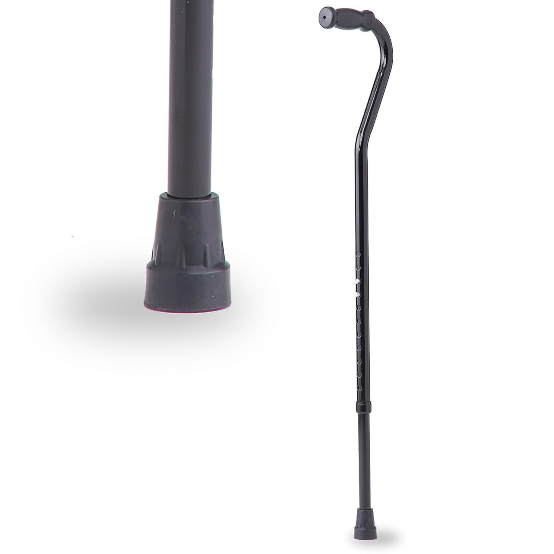 Medline Tall Steel Bariatric Offset Handle Cane, Adjustable Height 37–48", 500 lb Weight Capacity, for Adults & Elderly with Foot & Leg Injuries, Walking, Mobility - Cane Weighs 4 lbs
