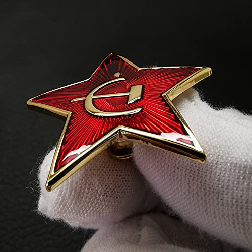QLTY Sovjet-badge broche, pure koperen emaille badge, militaire gevecht medaille pin WW2, vijfhoekige rode ster medaille badge broche, rode vlag badge, marxistische socialistische metalen badges - Image 7