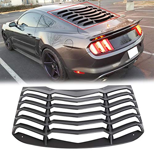 ECOTRIC Rear Window Louvers Windshield for Ford Mustang 2015-2020 Sun Shade Cover Matte